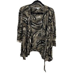 Alberto Makali Two Piece Cardigan and Tank Top Set Animal Print Size Small NWT